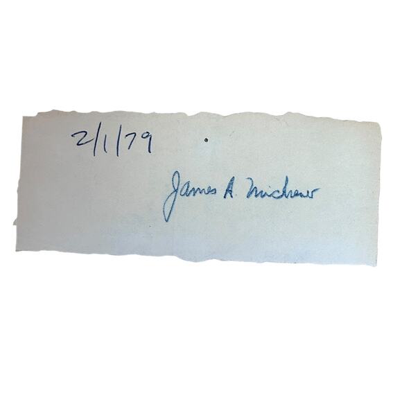 Famed Author James A. Michener Autograph Memorabilia 1979 Writer Literature - Picture 1 of 4